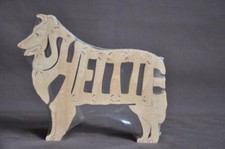 Sheltie Shetland Sheepdog Wood Amish Dog Toy Puzzle Figurine Art