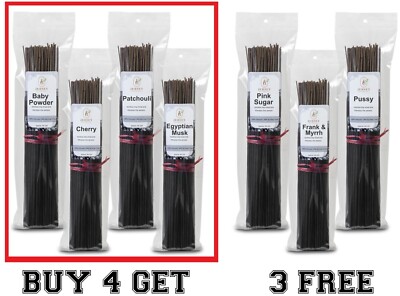 100 Incense Sticks 9'' Strongly Fragranced, Hand Dipped 100% Natural Charcoal