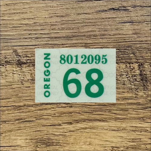 1968 OREGON License Plate Registration Sticker Tab