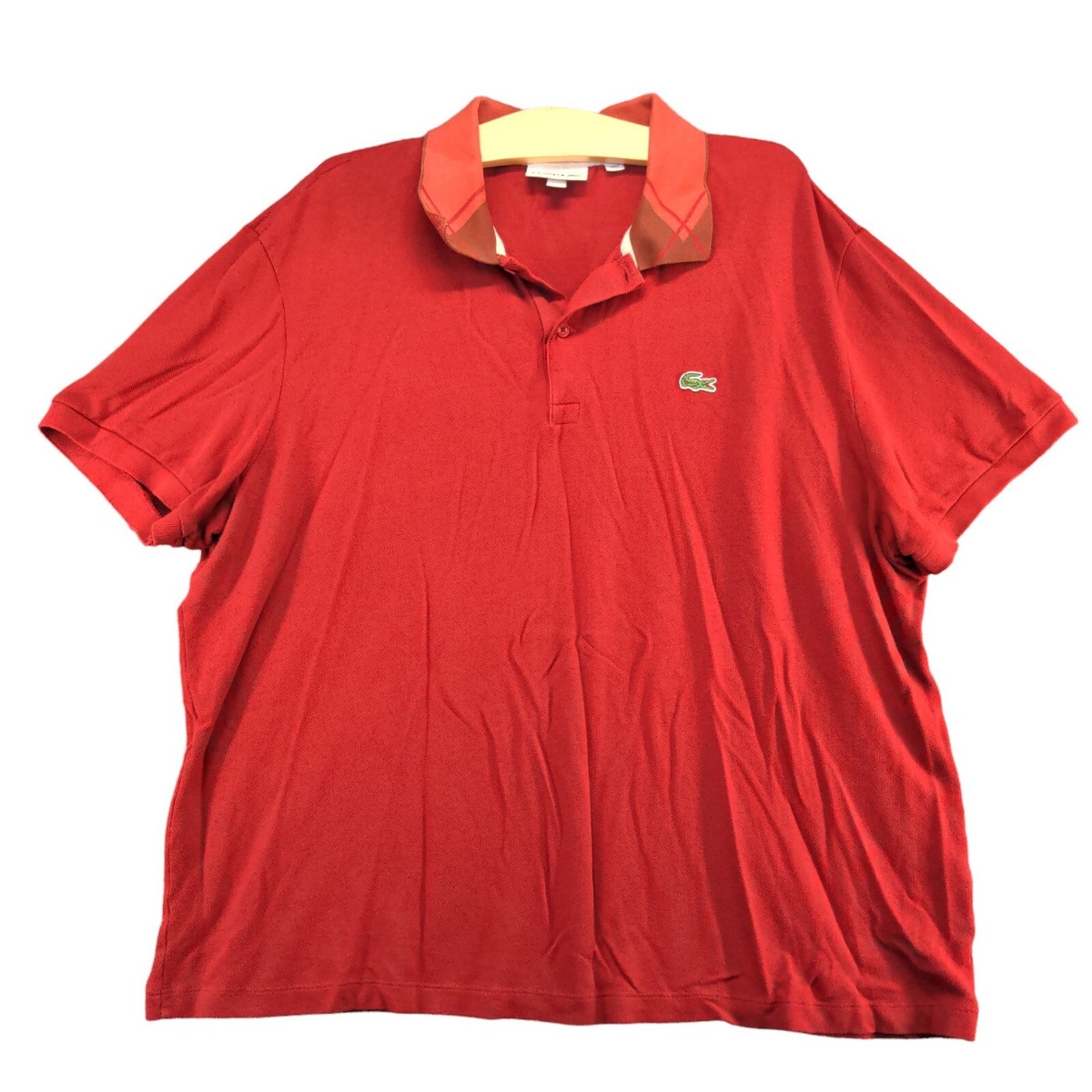 Lacoste Men's Regular Fit Polo Shirt 3XL Short Sleeve Red Straight Hem