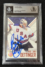 Jake Oettinger Signed 2015-16 USA NTDP 1st Ever Rookie Card Beckett Certified