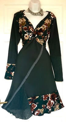 JOE BROWNS AUSGEFALLENES & EINZIGARTIGES BLUMENMUSTER FEINSTRICK PARTYKLEID GRÖSSE 12