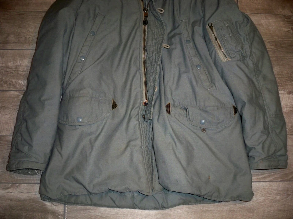 Vtg Snorkel 60s N3B Hooded Parka Mens Jacket Military Fur Hood USAF Size Large - Image 3 of 4