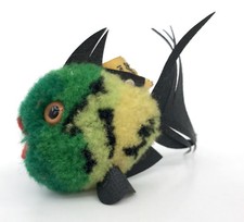 Steiff Woolen Green Coral Reef Fish Pom Pom 7cm 3in ID Button Nomotta 1960s Vtg
