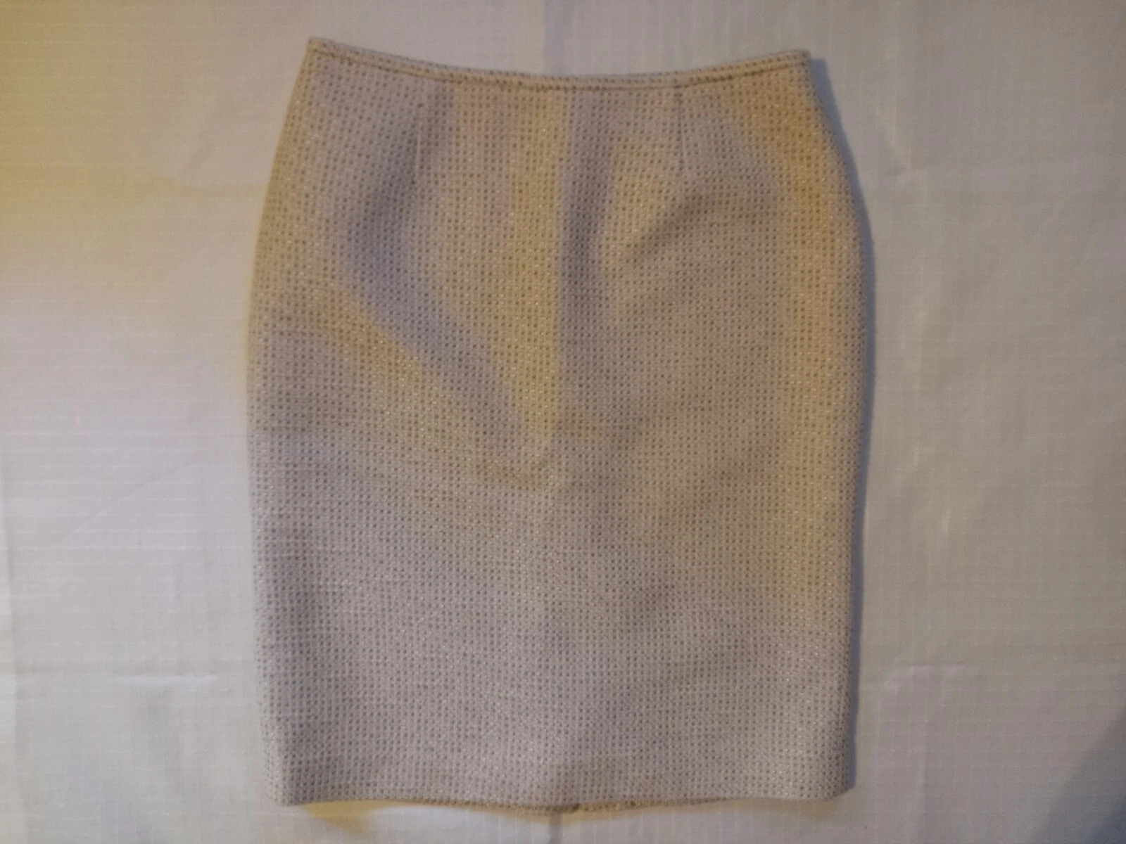Calvin Klein Womens Size4/ Beige Tweed Knee Length Straight Pencil Skirt