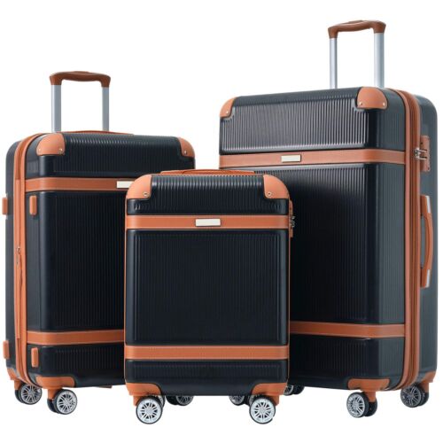 3PC ABS Hardshell Expandable Luggage Set 20”+24”+28” w/TSA Lock 360° Spinner