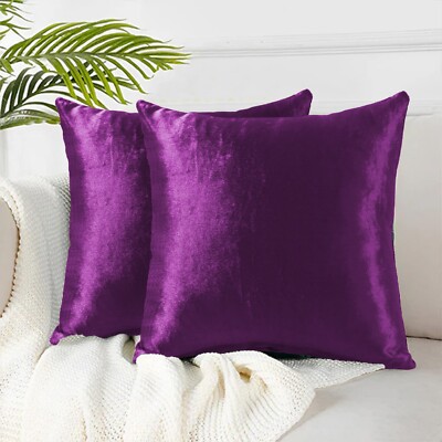 Crushed Velvet Kissenbezüge 17''x17'' Extra Weich Plüsch Sofa Überwurf Kissenbezüge