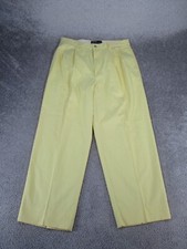 Vtg Polo Ralph Lauren Pants Mens 33 Hammond Yellow Cotton Pleated 33X27 