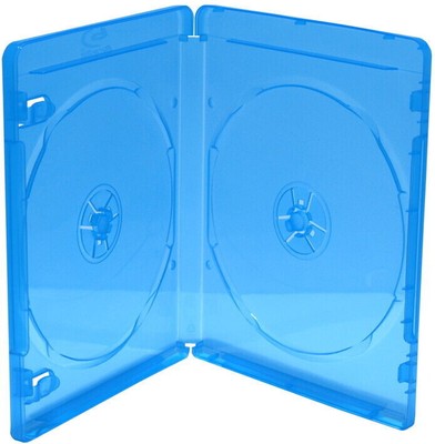 Blu-ray Hülle Box leer 14mm für 2 BD / CD / DVD blau