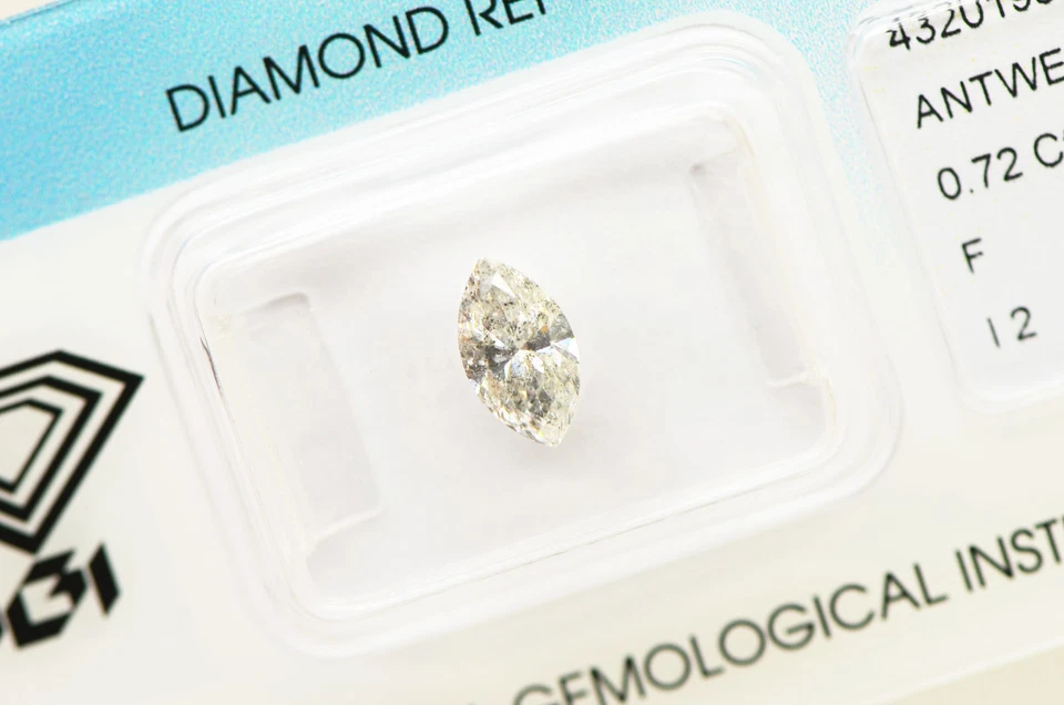 Marquise Shape Diamond Natural White Loose F/I2 Drilled IGI Certified 0.72 Carat - Image 4 of 4