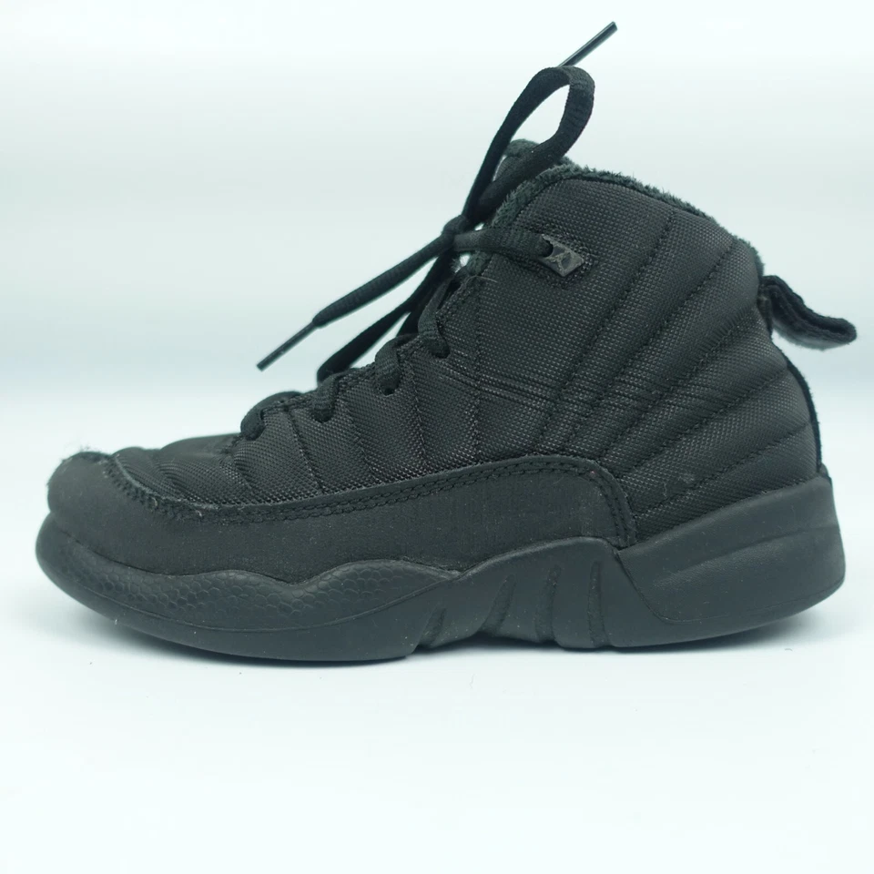 Zapatillas negras preescolares Nike Air Jordan Retro 12 para niños talla 13C Foto 4 de 4