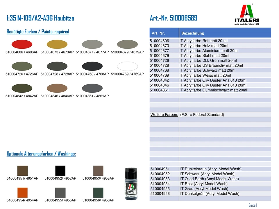 Kit Modelo Plástico Italeri -6589 M109 A2/A3/G Escala 1:35 de JP Foto 3 de 4