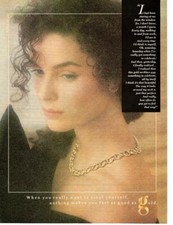 De Beers Jewelry Gold Necklace Vintage 1988 Print Ad