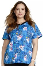 Frosty The Snowman 2XL Cherokee Scrubs Tooniforms V Neck Top TF671 FRNR Warner