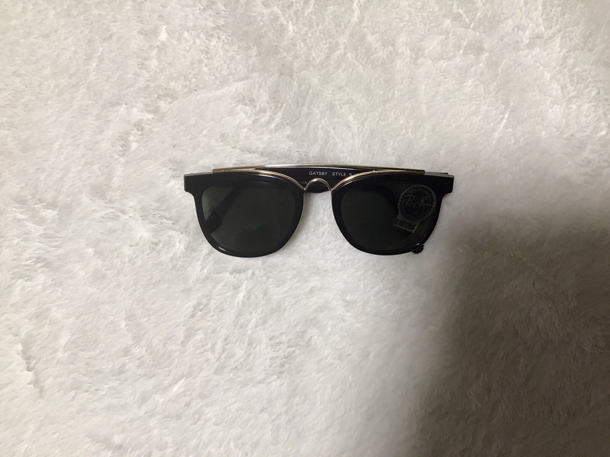 Vintage Authentic B&L Ray Ban Gatsby Style 5 Black G15 Lense W0936
