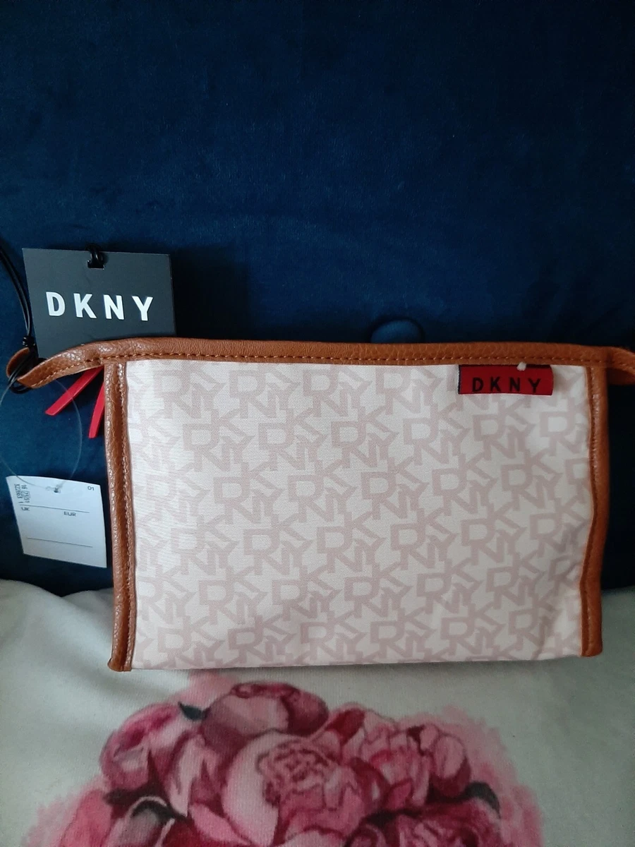 DKNY Creme Naked Signature Exclusive T Stand Medium Make up Bag