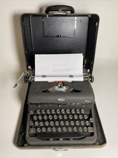 Vintage Royal Arrow Manual Typewriter in Case Glass Keys Working thumbnail