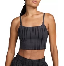 Nike Women  s One Light Support Lightly Lined Longline Printed Sports Bra Grey M