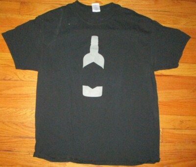 Black TEELING IRISH WHISKEY Bottle Logo T Shirt Large 100% Cotton