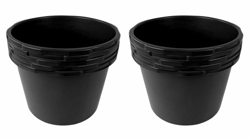 KOTARBAU Set 5 Secchi In Plastica Da 20L - Nero, Per Edilizia, Giardino, Agricoltura, Con Manico In Metallo - 2