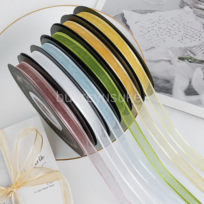 25Yds Reel Wide Satin Edge Sheer Organza Ribbon Chiffon - 1cm 1.5cm 2.5cm 4cm W - Image 3 of 4