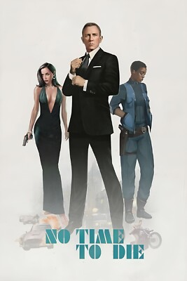 2021 No Time To Die Movie Poster 11X17 007 James Bond Daniel Craig Nomi Q  