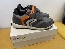 Image of Boys GEOX J Alben B.E Suede Grey Trainers Size UK 1.5/ EU34
