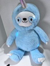 FAO Schwarz Glow Brights Plush w/ Sound Light Blue Slothicorn Sloth Unicorn 15  