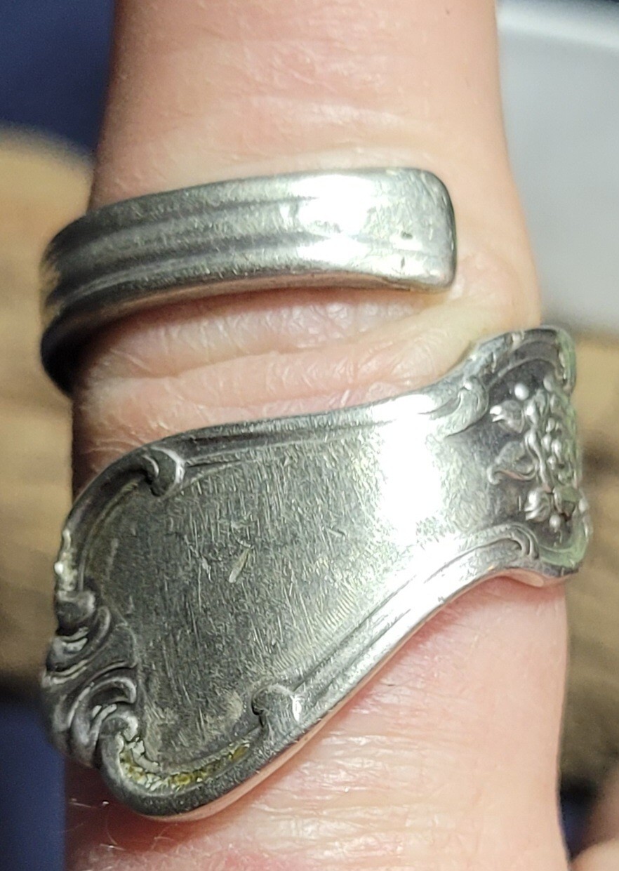 Silver Adjustable spoon ring size 10 - image 2