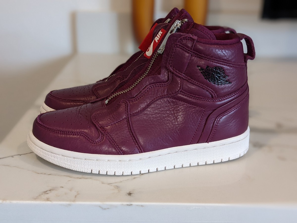スニーカー NIKE Air Jordan 1 Retro High Zip Bordeaux WMNS 2018 SS 20 2018 WMNS NIKE AIR JORDAN 1 HIGH ZIP BORDEAUX SZ 10.5 AT0575