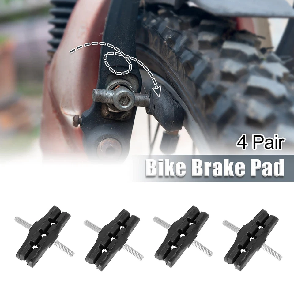 4 pares de pastillas de freno voladizas para bicicleta poste sin rosca bicicleta de montaña MTB 70 mm negro Foto 3 de 4