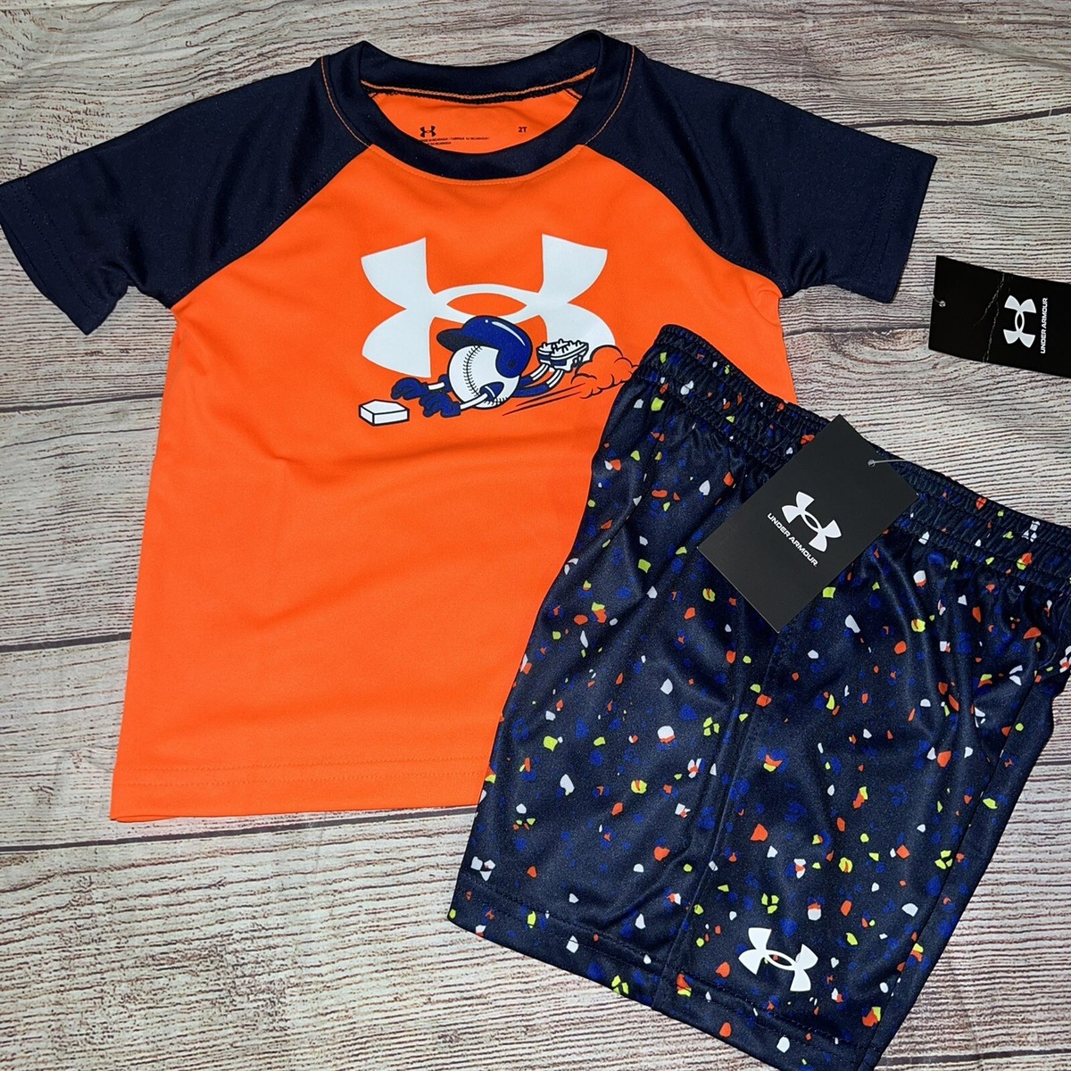 Under Armour 2T Orange Baseball Outfit Set NEW | eBay