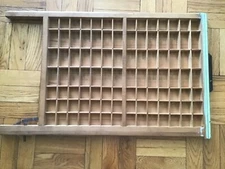 ANTIQUE VINTAGE 1928 LUDLOW PRINTER'S DRAWER / TRAY / SHADOW BOX 98 SLOTS 