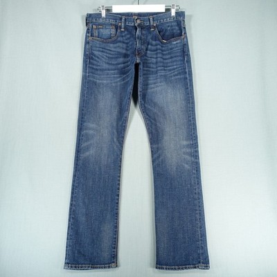 Ralph Lauren Polo Jeans Herren W32 L32 Blau Baumwolle Slim Straight Varick Denim Hose