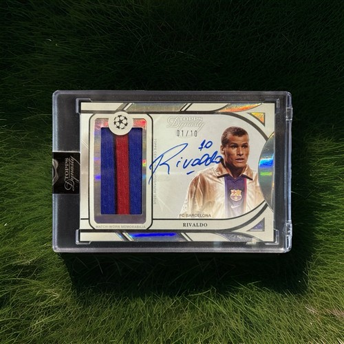 2024-25 Topps Dynasty UEFA Barcelona Rivaldo On Card Auto Match Worn Patch #1/10