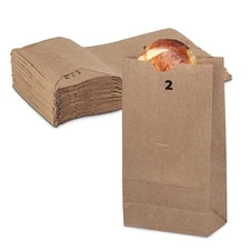 MT Products Extra Small Brown Paper Bags - 2 lb Paper Lunch Bags - Pack of 500