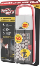 NEW Ontel Battery Daddy Lantern 2-in-1 Battery Powered Lamp & Battery Organizer