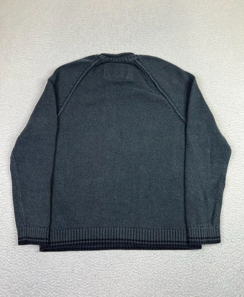 Eddie Bauer Sweater Mens Medium Gray 100% Cotton Crewneck Raglan Knit Pullover - Image 2 of 4
