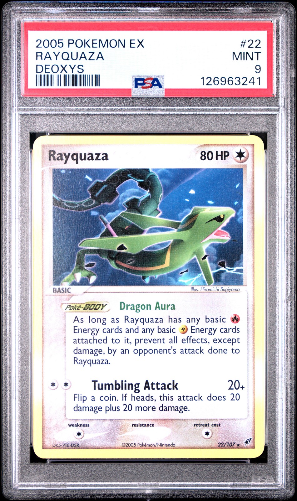 2005 POKEMON EX DEOXYS #22 RAYQUAZA PSA 9
