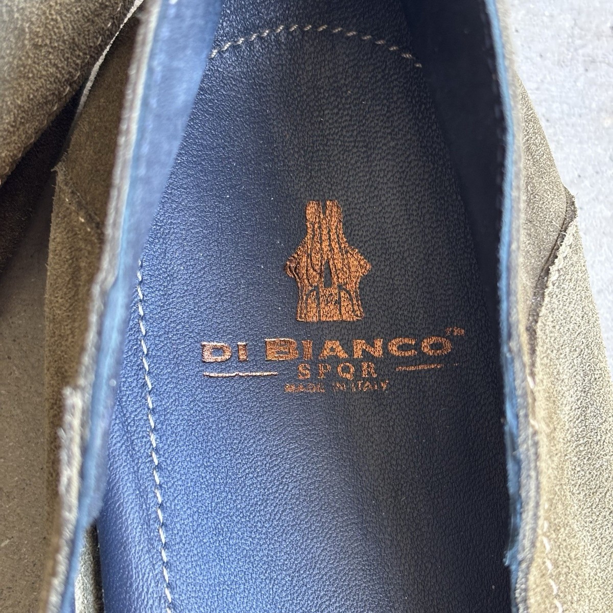 Di Bianco SPQR Olive Green Suede Penny Loafer Dress Shoe Sz 10  Made in Italy View 3