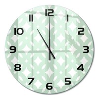 Wanduhr Glas-Wanduhr Aus Glas Geometrischer Hintergrund Schwarze Zeiger Fi60 Cm