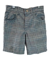 1970  s Vintage Sears Perma-Press Youth Boys Blue Plaid Shorts Size 10