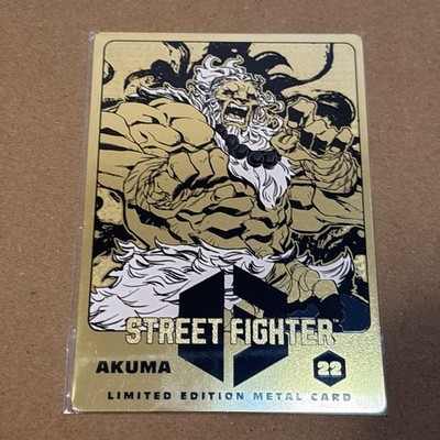 AKUMA 22 Street Fighter 6 GOLD METAL CARD 2025 SDCC UDON CAPCOM EXCLUSIVE NEW 