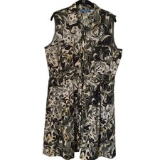Simply Vera Wang Dress Size Unknown Multicolor Sleeveless Button Front Geo Print