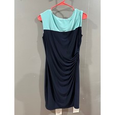 large Chaps Formal navy and mint green dress