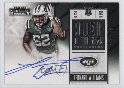 2015 Panini Contenders Rookie of the Year RPS /199 Leonard Williams Auto RC j4h