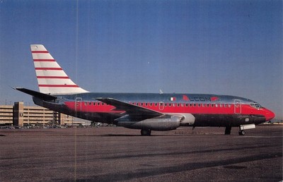 USA LUFTFAHRT PASSAGIERFLUGZEUG POSTKARTE BOEING 737-244 N754UA ALCON SEHR GUTER ZUSTAND POSTFRISCH