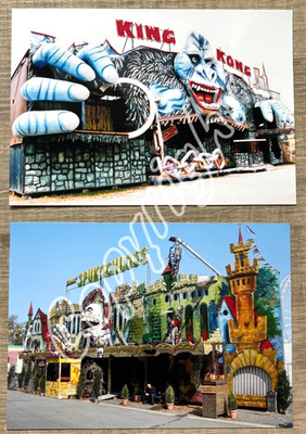2 x Archiv Foto Geisterbahn KING KONG und SPUKSCHLOSS - Kirmes Modellbau