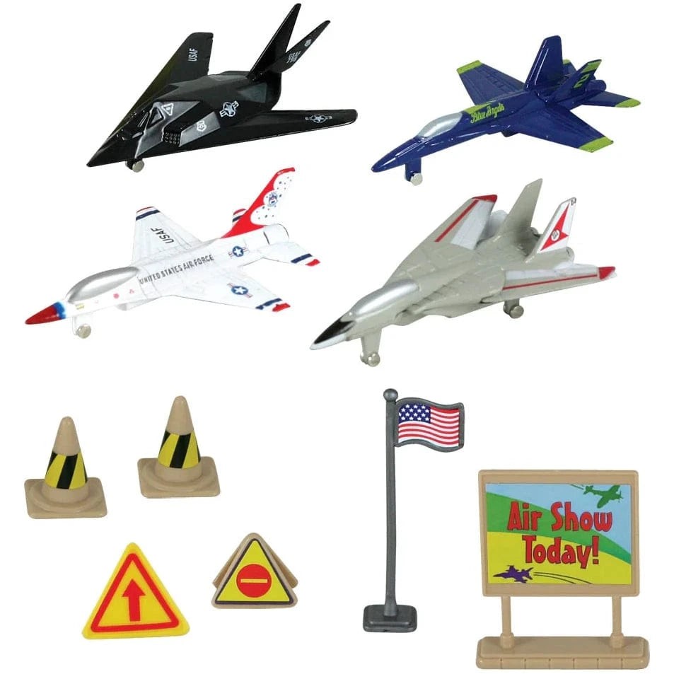NEW Wow Toyz InAir Modern Fighter Jets 10-Piece Set with Backpack
