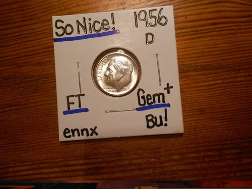 1956D Roosevelt Dime Gem BU+ SO NICE!!! Full Torch!!! LUSTER++++++